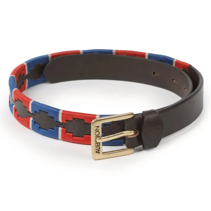 Aubrion Drover Skinny Polo Belt - Red/Navy
